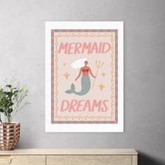 Black Framed Art East End Prints Mermaid Dreams by Kid of the Village - Pink Framed Art