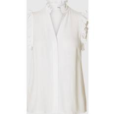L Blusar Selected Femme Slfviva SL Sun Ruffle Top - Vit