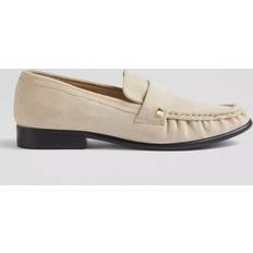 LK Bennett Low Shoes LK Bennett Adira Suede Stud Loafers - Biscuit