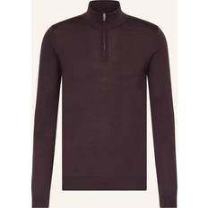 Reiss Blackhall Merino Wool Half-Zip Sweater - Dark Bordeaux