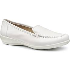White Moccasins Hotter Jazz Wide Shoes - White Sand