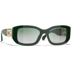 Chanel Dame Solbriller Chanel Rectangle Sunglasses CH5542 - Green