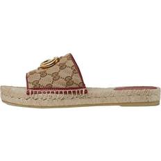 Gucci Hjemmesko & Sandaler Gucci Double G Canvas Straw Woven Fashion Ebony Slippers - Default Color