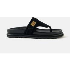 Mint Velvet Suede Chunky Flip Flops - Black