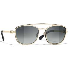 Chanel Dam Solglasögon Chanel Pilot Sunglasses CH4290Q - Pale Gold