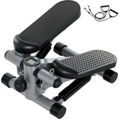 Mini Stepper Med Motståndsband Och LCD Skärm Grå