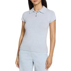 Theory Polo Shirts Theory Cap Sleeve Textured Knit Polo