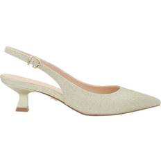 Paradox London Talia Kitten Heel Court Shoe - Gold
