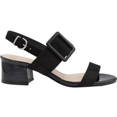 Raquel Buckle Block Heel Sandal - Black