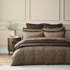 Hotel Tris Greek Key and Pillowcase Set - Duvet Cover Gold