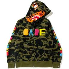 A Bathing Ape Outerwear A Bathing Ape Readymade Shark Camo Full Zip Hoodie - Olive Green