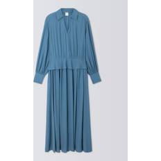 John Lewis Peplum Waist Midaxi Dress - Mid Blue