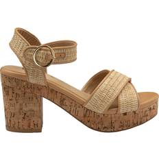 Ravel Ghent Womens Heeled Sandals - Beige Raffia