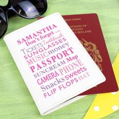 Leather Passport Covers Personalised Memento Company Personalised Don't Forget Passport Holder - Cream