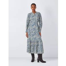 John Lewis Agnes Viscose Long Sleeve Midaxi Dress - Blue