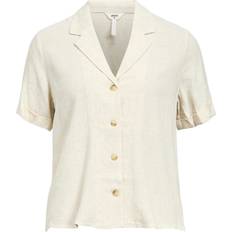 Unisex Bluser Object Bluse Sanne S/S Re Shirt - Creme