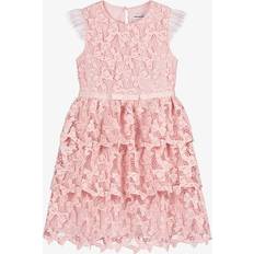 Self-Portrait Girls Lace Bow Dress - Pink