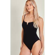 Black Swimsuits Accessorize V-Front Shaping Swimsuit - Black
