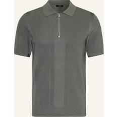 Reiss Tøj Reiss Bart Half Zip Textured Polo Shirt - Herb Green