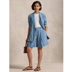 Polo Ralph Lauren Women Shorts Polo Ralph Lauren Pleated Cotton Shorts - Chambray