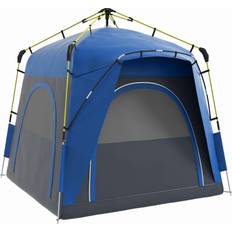 OutSunny Camping Pop-Up Tält för 4 Personer Blå