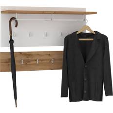 Hi-Line Gift Bilbao Wandgarderobe 2-teilig Wotan Eiche Weiß Entremøbel & Tilbehør