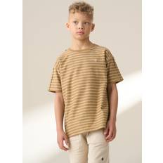 Brown T-shirts Children's Clothing Angel & Rocket Boys Textured Stripe T-Shirt Brown
