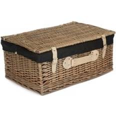 Metal Baskets RED HAMPER Antique Wash Picnic Wicker 56cm Black Basket