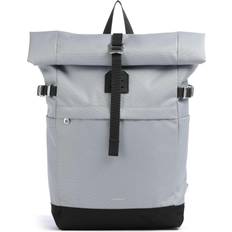 Sandqvist Icon Rolltop Backpack - Ice Blue/Black Leather