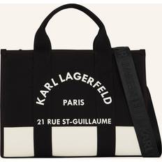 Karl Lagerfeld Bags Karl Lagerfeld Rue St-guillaume Medium Tote Bag - Cannoli Cream/Black