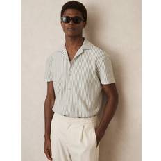 Reiss Clothing Reiss Tower Stripe Short Sleeve Shirt - White/Soft Blue