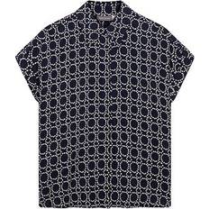 Mint Velvet Abstract Print Resort Shirt - Navy