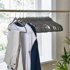 Dunelm Set of 25 Flocked Velvet Hangers Grey Hanger