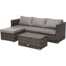 Lounge-Sets Svita Poly-Rattan Lounge Queens Sofa Gartenset Braun Lounge-Set