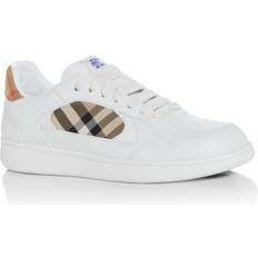 Burberry Check Leather Sneakers - White/Sand