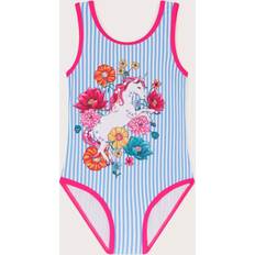 Elastane Bathing Suits Monsoon Kids' Unicorn Swimsuit - Blue