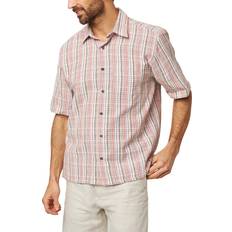 Tops Peregrine Cotton Seersucker Stripe Beach Shirt - Red