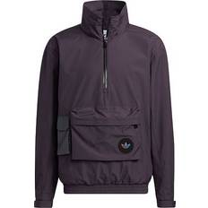 Men - Purple Cardigans adidas Men's 3D Pocket Logo Outdoor Cardigan Woven Stand Collar Jacket - Purple
