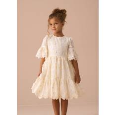 White Dresses Angel & Rocket Kids' Delphine Embellished Swing Dress White