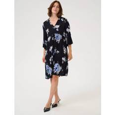 Kaffe Edita Amber Floral Dress - Black/Blue