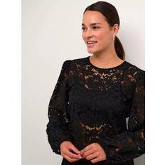 Kaffe Nomi Sheer Lace Blouse - Black Deep