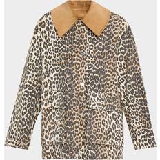 Ganni Overtøj Ganni Printed Canvas Midi Jacket - Almond Milk