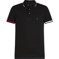 Tommy Hilfiger Pikétröjor Tommy Hilfiger Slim Fit Signature Cuff Polo Shirt - Black