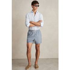Reiss Swimwear Reiss Tito Drawstring Geometric Print Swim Shorts - Airforce Blue
