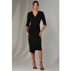 Jolie Moi Wrap Glitter Dress - Black