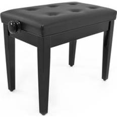 Pianopall Gear4music Deluxe Pianopall Högblank Svart
