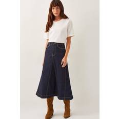 Gold Skirts Monsoon Goldie Denim Midi Skirt - Indigo Blue