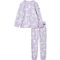 Polarn O. Pyret Night Garments Polarn O. Pyret Kids' Cat Print Pyjama Set - Purple