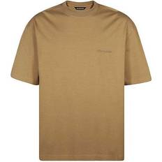 Balenciaga T-shirts Balenciaga Men's SS21 Loose Round Neck Alphabet Embroidered Logo Short Sleeve - Khaki