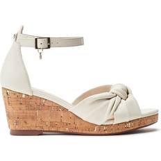 Heeled Sandals Moda In Pelle Muscari Leather Knot Wedge Heeled Sandals - Off White